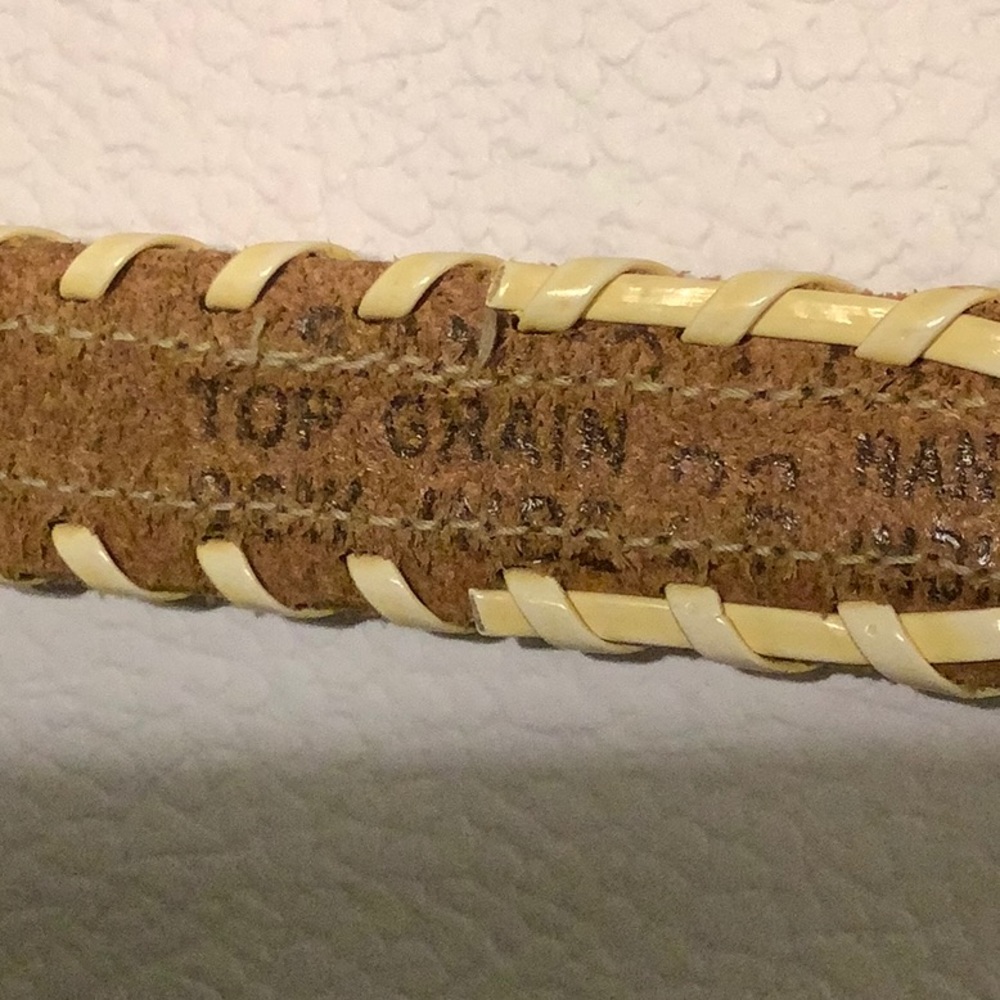 Top Grain Hand Beaded belt, “Grand Lake” 30” - Picture 3 of 6